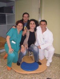 Graciela, Luciano, Juani y Juan Carlos en la silla de partos